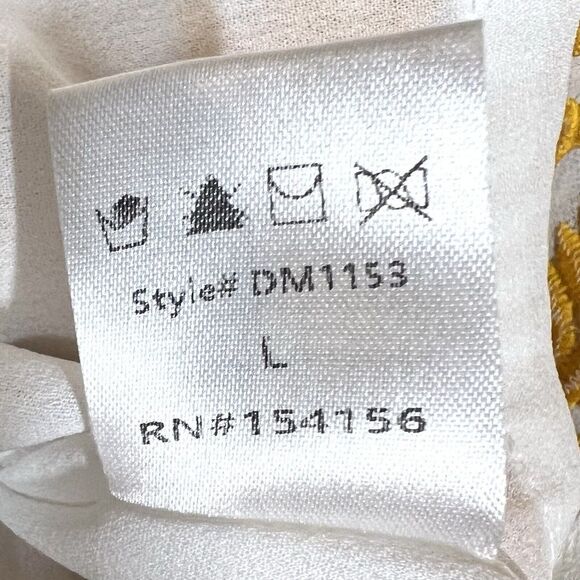 All:Row Dress Womens Large Yellow Embroidered Short Sleeve Mini - Picture 15 of 15